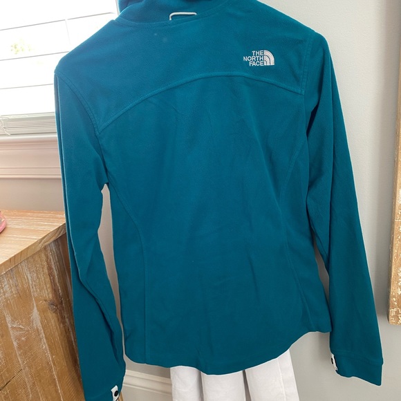 North face fleece full zip up jacket in teal blue - Picture 2 of 4
